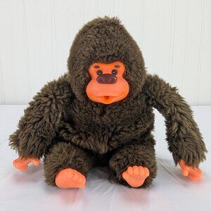 Vintage Jerry Elsner Brown Thumb Sucking Monkey Ape Plush 9" Stuffed Animal